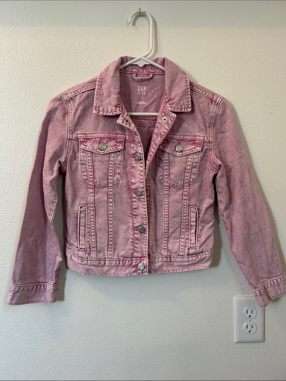 GAP Girls Vintage Pink Wash Denim Jacket